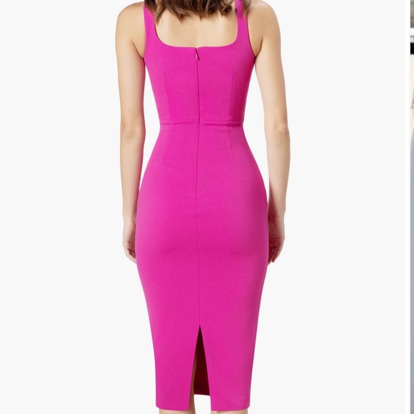 Dress the Population Sloane Sleeveless Sheath Dress in Bright Fuchsia - Picture 2 of 8